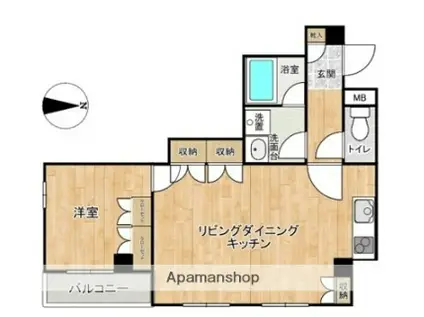 DELCCS三鷹Ⅱ(1LDK/3階)の間取り写真