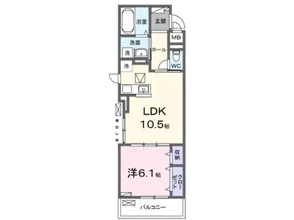 アウル吉祥寺南(1LDK/1階)の間取り写真
