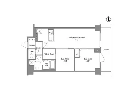 KDXレジデンス上板橋(2LDK/7階)の間取り写真