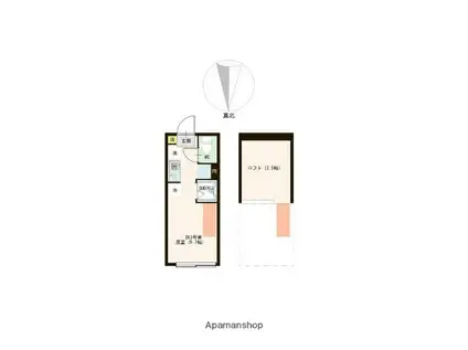 ハーモニーテラス都立家政(ワンルーム/2階)の間取り写真