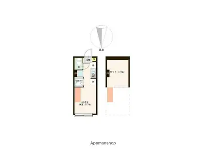 ハーモニーテラス都立家政(ワンルーム/1階)の間取り写真