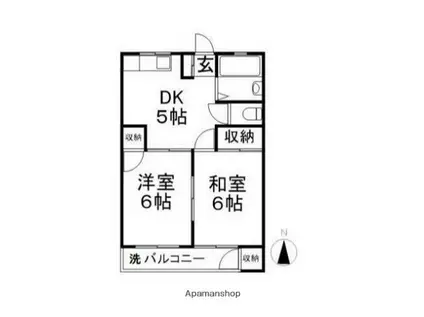 マンション武蔵が丘(2DK/3階)の間取り写真