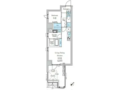デュオフラッツ板橋大山(1LDK/1階)の間取り写真