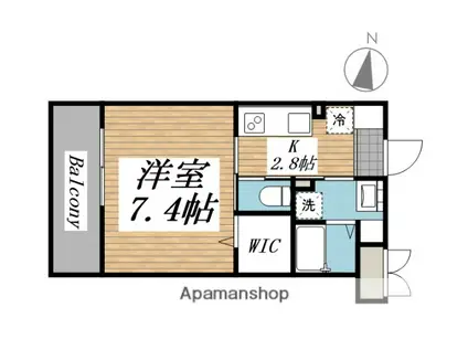 クリオ ラモード学芸大学Ⅱ(1K/1階)の間取り写真