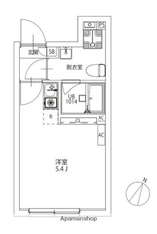 CITY WALK北赤羽(1K/4階)の間取り写真