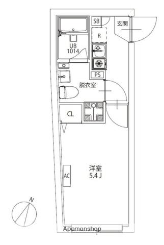 CITY WALK北赤羽(1K/3階)の間取り写真
