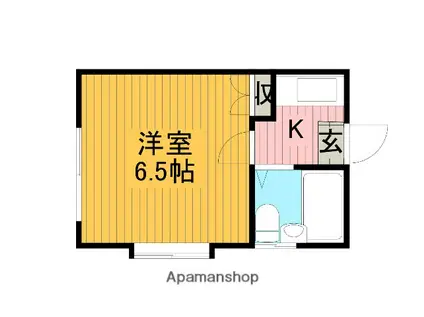 レッドパインハイム(1K/2階)の間取り写真