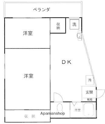 永和第8ビル(1DK/5階)の間取り写真
