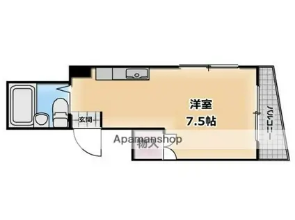 コーポアラカワ(ワンルーム/2階)の間取り写真