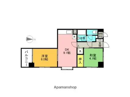 ライオンズマンション亀戸第3(2DK/10階)の間取り写真
