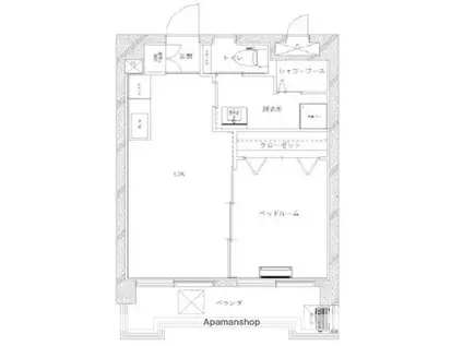 ハイネス成輪(1LDK/1階)の間取り写真