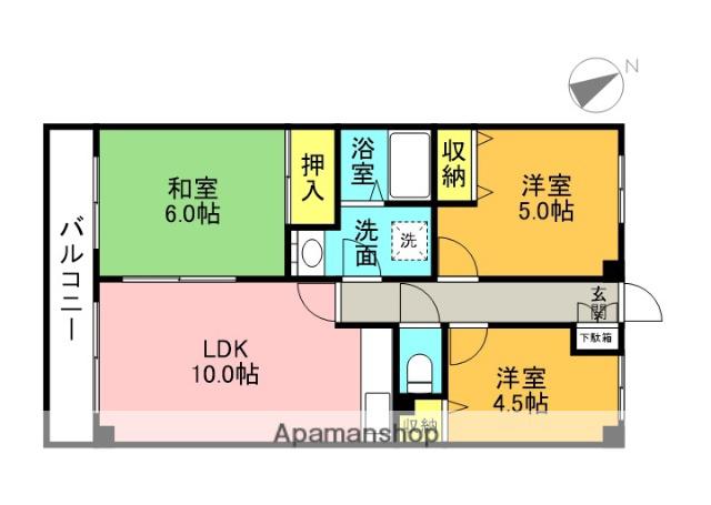レピドール福田1(3LDK/6階)の間取り写真