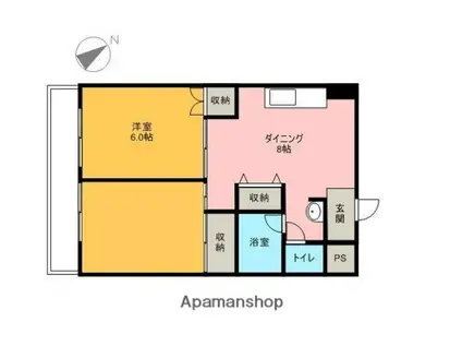 SHINO36BLDG(2DK/10階)の間取り写真