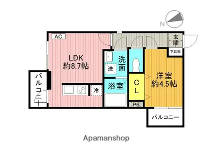 エルスタンザ平井(1LDK/1階)の間取り写真