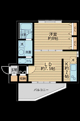 S-FORT西船橋(1LDK/4階)の間取り写真