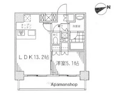 カスタリア門前仲町Ⅱ(1LDK/10階)の間取り写真