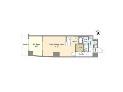 アルファコート西新井(1LDK/5階)の間取り写真