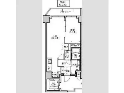 S-RESIDENCE両国AVENUE(1LDK/3階)の間取り写真