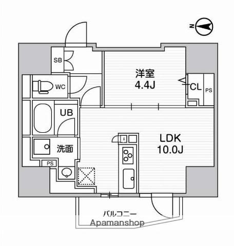 エスタート入谷Ⅰ(1LDK/9階)の間取り写真