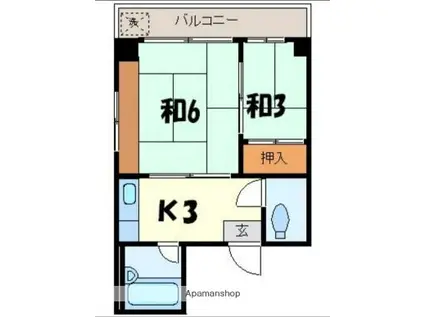 タツミハイツ(2K/3階)の間取り写真