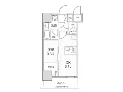 SYFORME木場(1DK/6階)の間取り写真