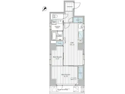 アスブルーム奥浅草(2LDK/6階)の間取り写真