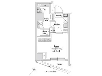 TRACK八丁堀(1K/5階)の間取り写真