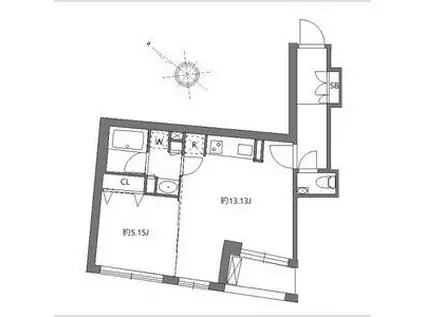 フラッフィー日本橋浜町(1LDK/7階)の間取り写真