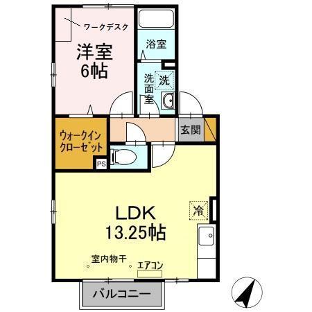 トップⅤ・Ⅵ・Ⅶ・Ⅷ(1LDK/2階)の間取り写真