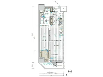 ベルグレード浅草DUE(1LDK/6階)の間取り写真