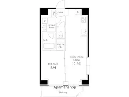 オーキッドレジデンス上野稲荷町2(1LDK/2階)の間取り写真