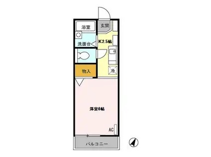 アネックス壱番館(1K/2階)の間取り写真
