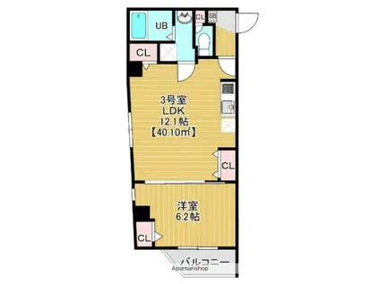 COURTYARD ASAKUSA(1LDK/4階)の間取り写真