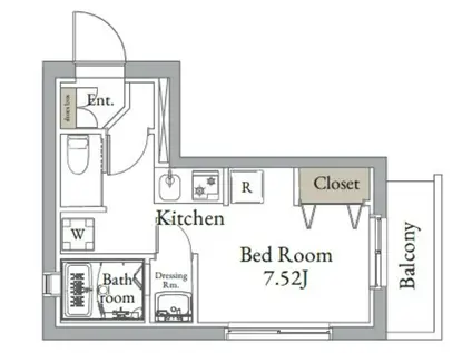 ヴィンテージCITY月島(ワンルーム/5階)の間取り写真