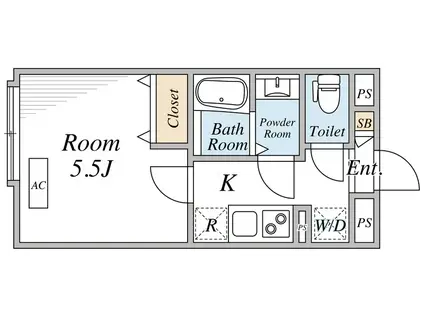 リブリ・梅島(1K/1階)の間取り写真
