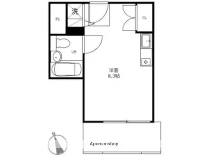 MKフィオーレⅡ(ワンルーム/3階)の間取り写真