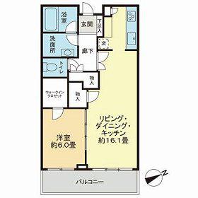 白金タワー(1LDK/25階)の間取り写真