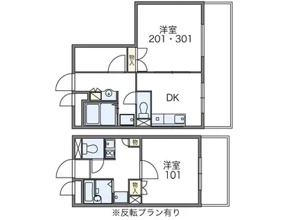 レオパレスMIWA(1K/2階)の間取り写真