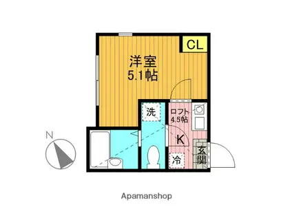 ヴィクトワール(1K/2階)の間取り写真