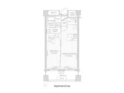 グランハイツ白金(1LDK/1階)の間取り写真