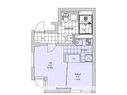 SOU 西小山(1LDK/1階)の間取り写真