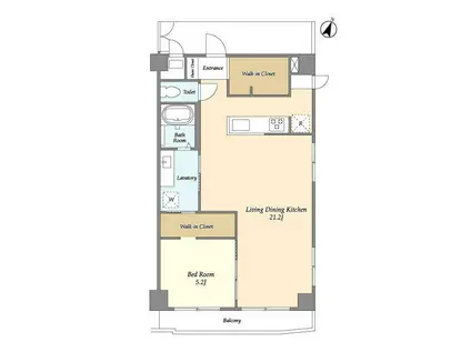 メトロステージ中目黒2(1LDK/2階)の間取り写真
