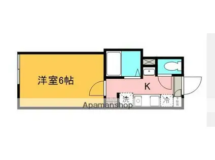 カージェ川崎Ⅱ(1K/3階)の間取り写真