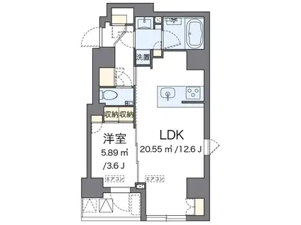 LOVIE銀座東(1LDK/7階)の間取り写真