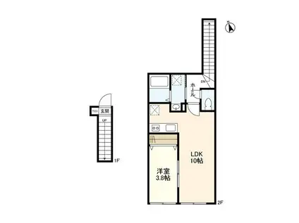 ウェルスクエア等々力(1LDK/2階)の間取り写真