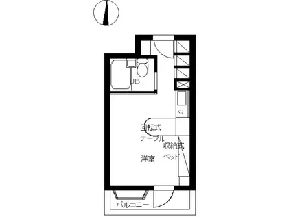 インペリアル南麻布サテライト(ワンルーム/3階)の間取り写真
