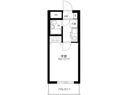 菱和パレス月島(1K/9階)の間取り写真