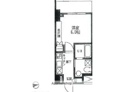 カスタリア門前仲町Ⅱ(1K/7階)の間取り写真