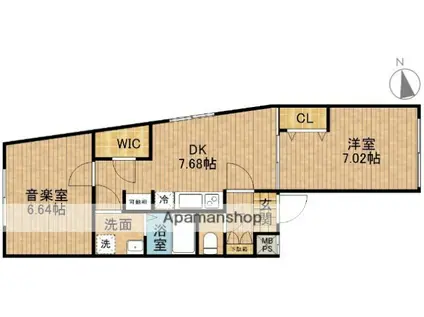 RASICLASーCAPITALー2(2DK/3階)の間取り写真