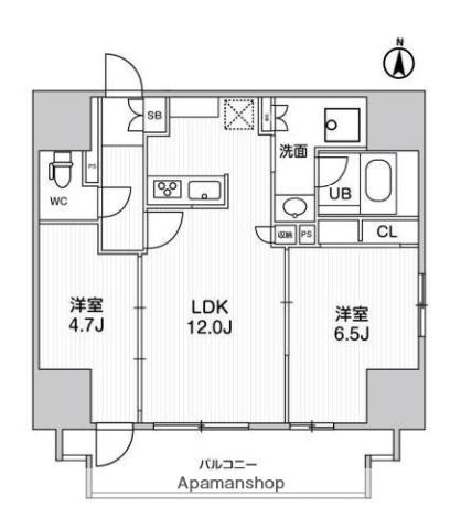 エスタート入谷2(2LDK/2階)の間取り写真
